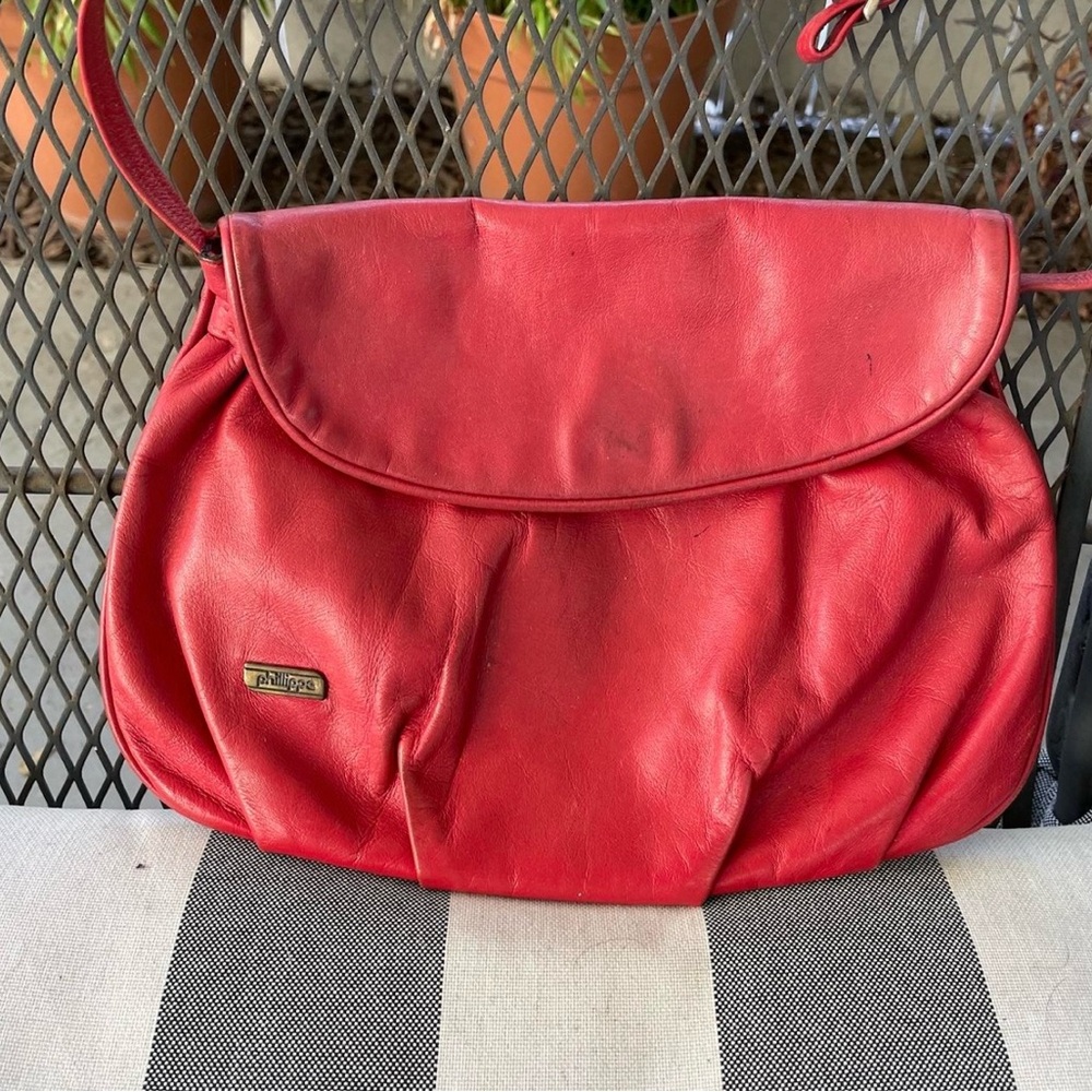 Philippe Model Vibrant Red Leather Shoulder Bag